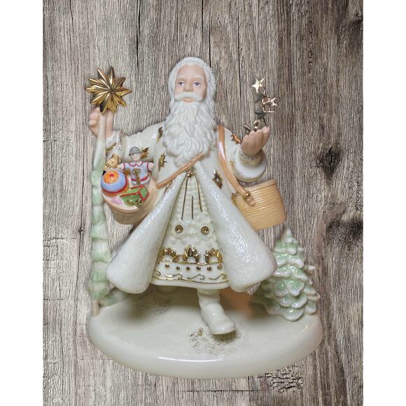 Lenox Classic Star Man Santa 2006 hand painted cream porcelain 24k gold. No box‎ - Picture 1 of 6
